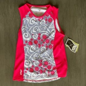 💛 NWT She Beest Cycling Tennis Tank Top Pink & Grey